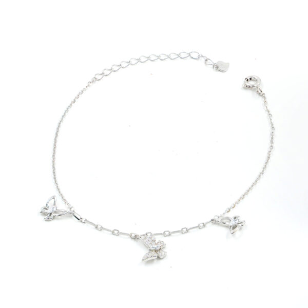Sterling Silver Bracelet with butterfly with zircons – Rhodium Color