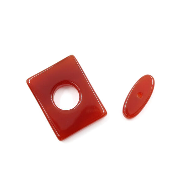 Agata Rossa chiusura rettangolare 28x22mm