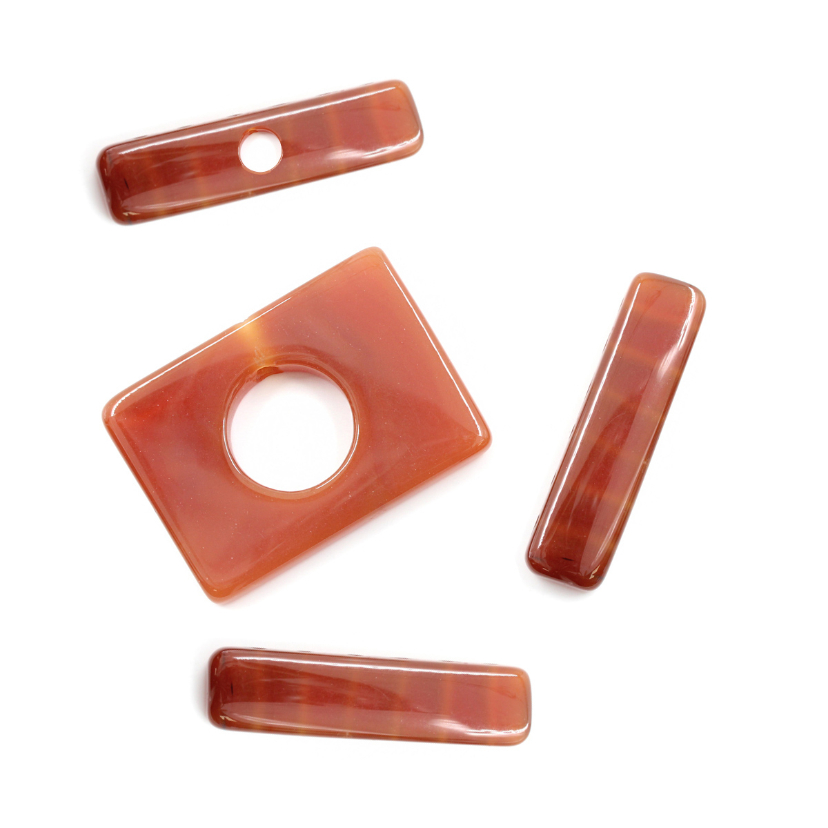 Red Agate rectangular shape clasp size 40x30mm