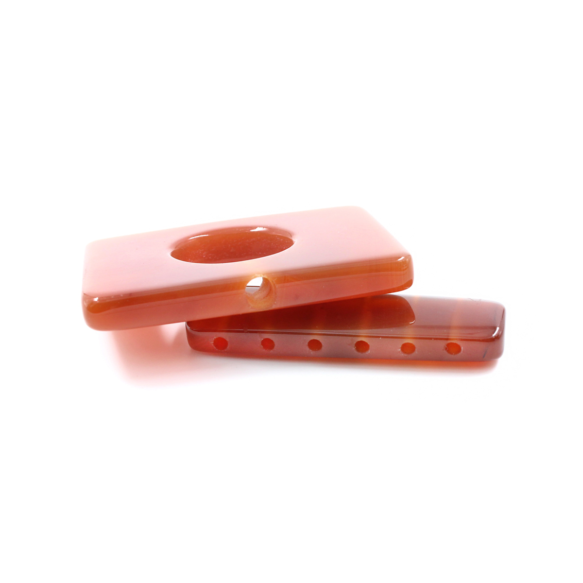 Red Agate rectangular shape clasp size 40x30mm - Image 2