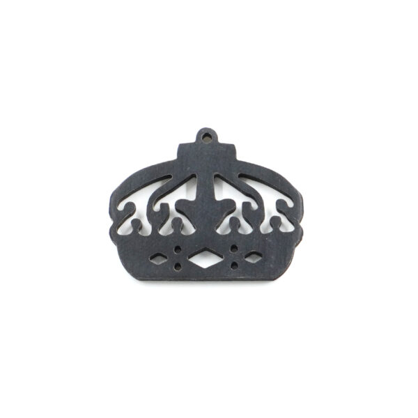 Separatore piatto in Corno forma Corona 30x40mm – Nero Satinato