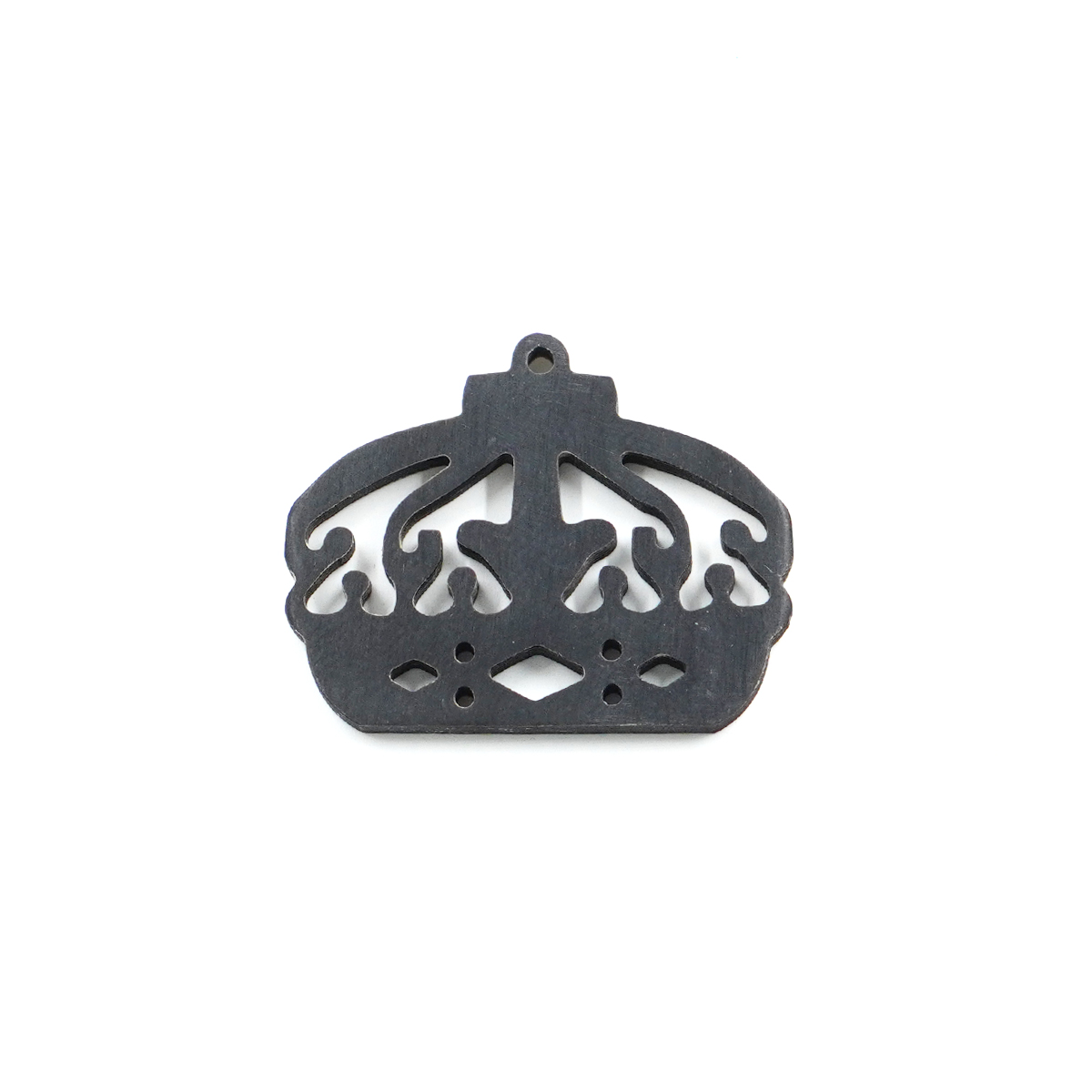 Separatore piatto in Corno forma Corona 30x40mm – Nero Satinato