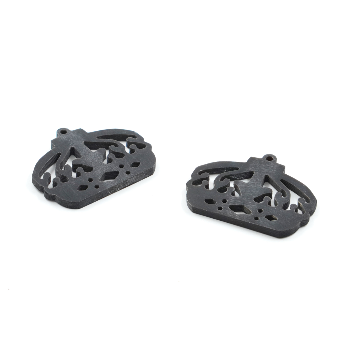 Separatore piatto in Corno forma Corona 30x40mm – Nero Satinato - immagine 2
