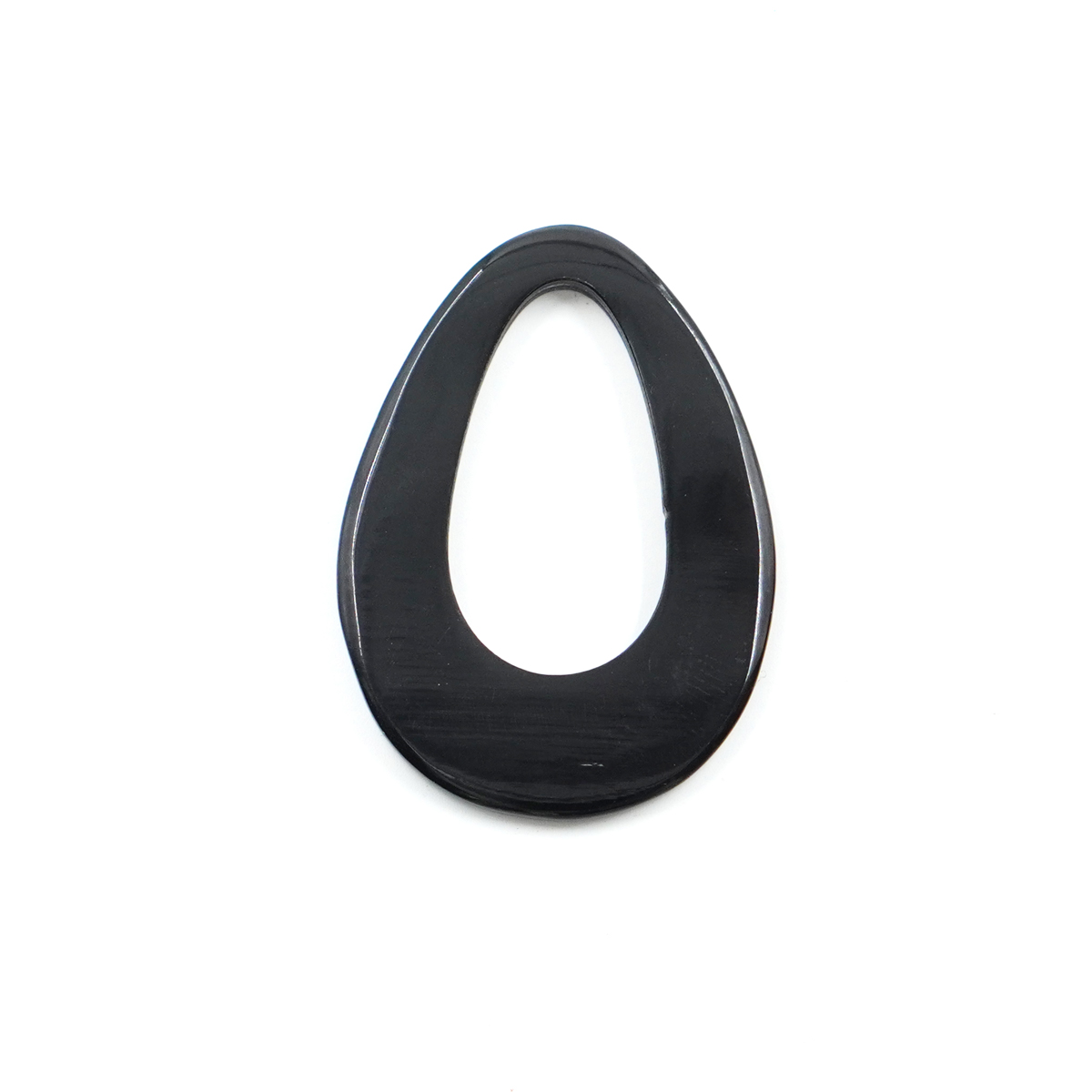 Creola in Corno forma Goccia 35x50mm – Nero Liscio