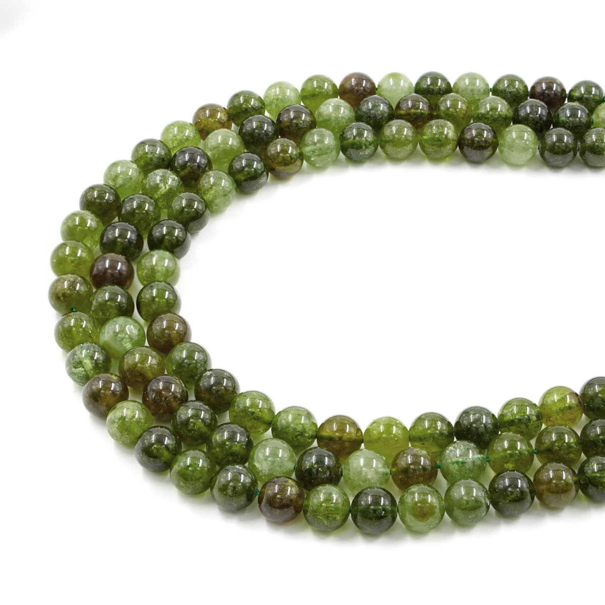 Green Garnet strands round shape size 12mm