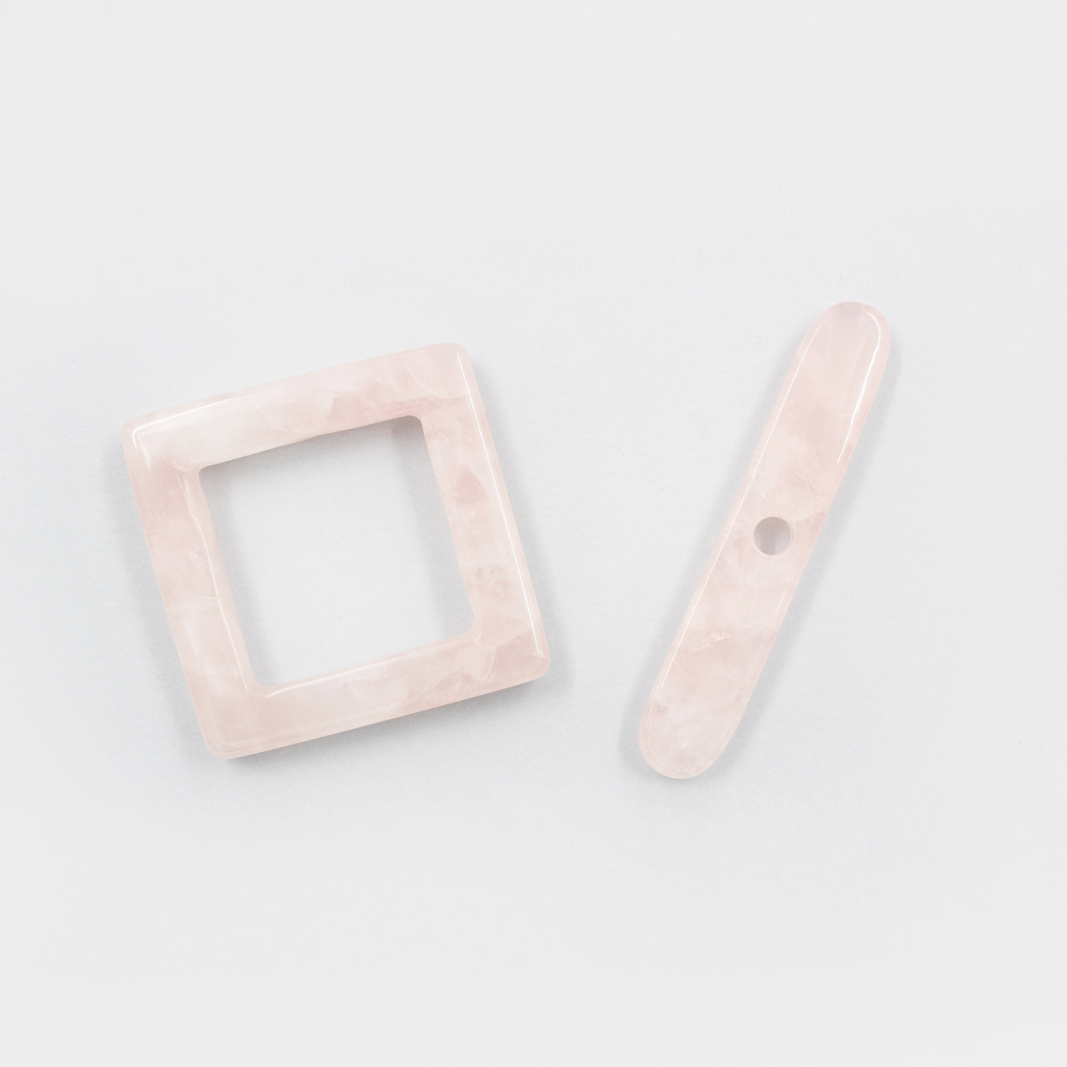 Pink Quartz square shape clasp size 35-38mm