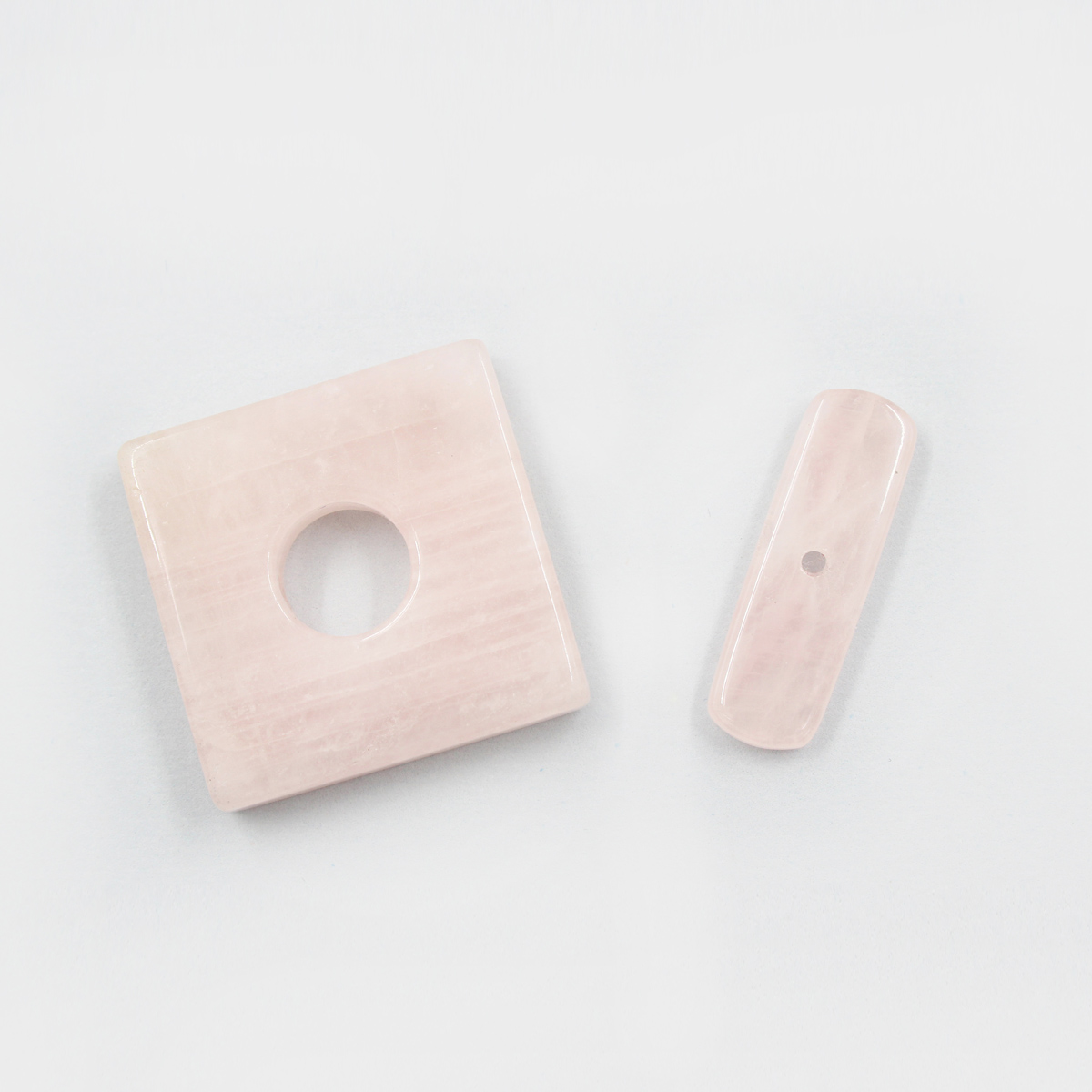 Pink Quartz square shape clasp size 30mm