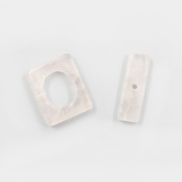Quarzo Rosa chiusura rettangolare 22x18mm