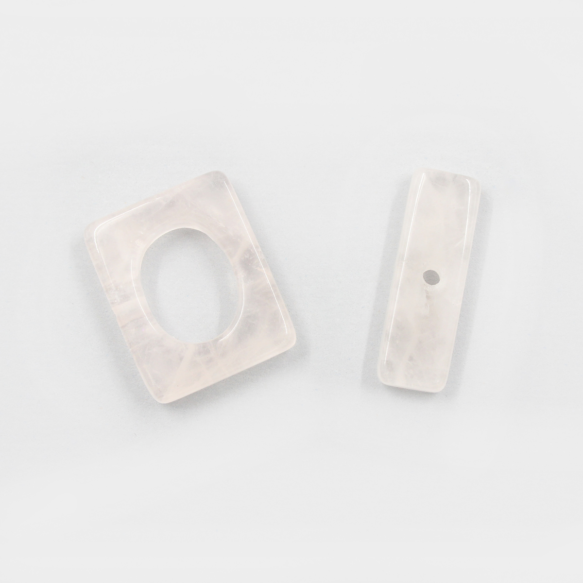 Pink Quartz rectangular shape clasp size 22x18mm