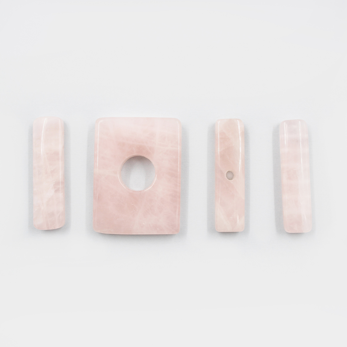 Pink Quartz rectangular shape clasp size 40x30mm