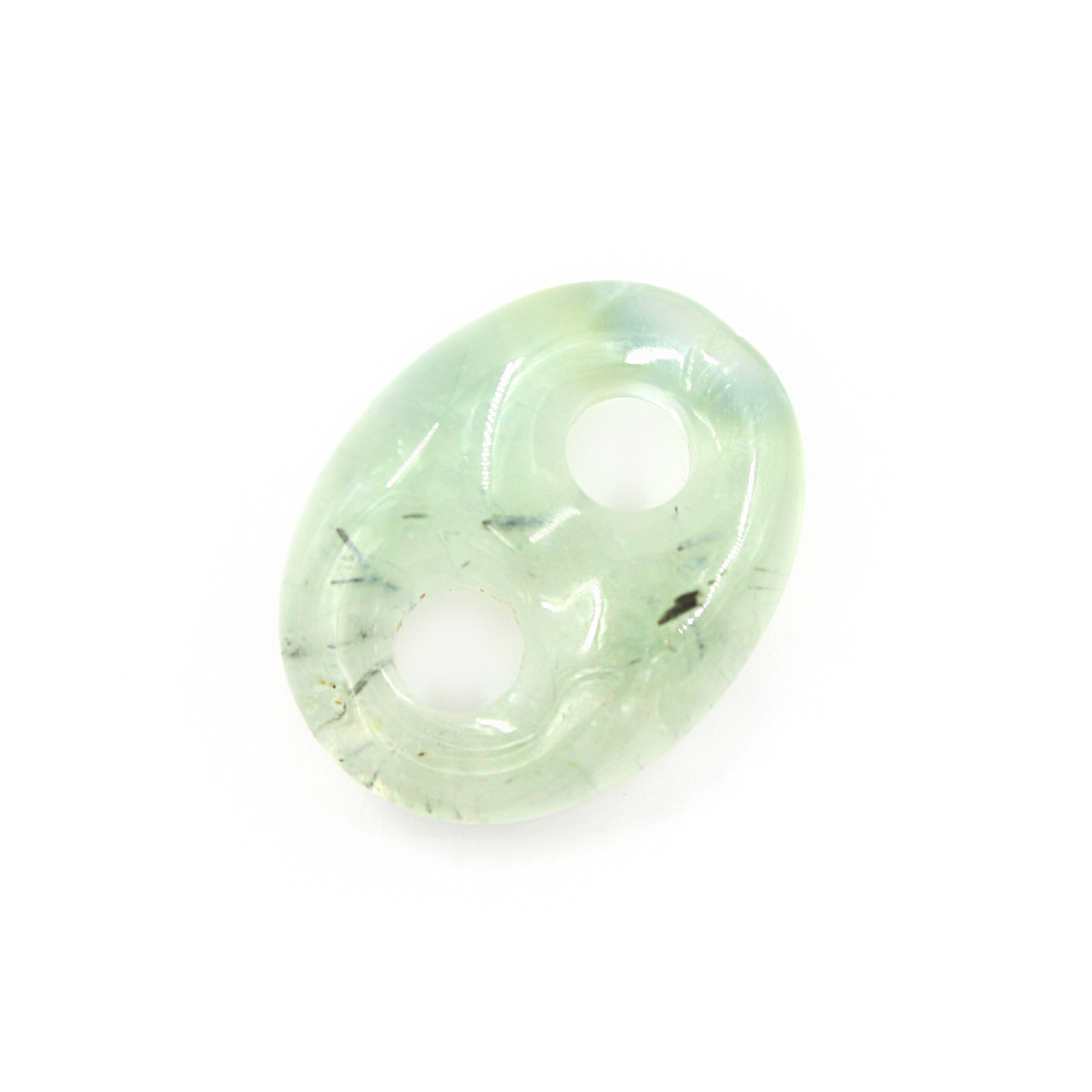 Green Tourmalinated Quartz marine chain shape size 22x17mm