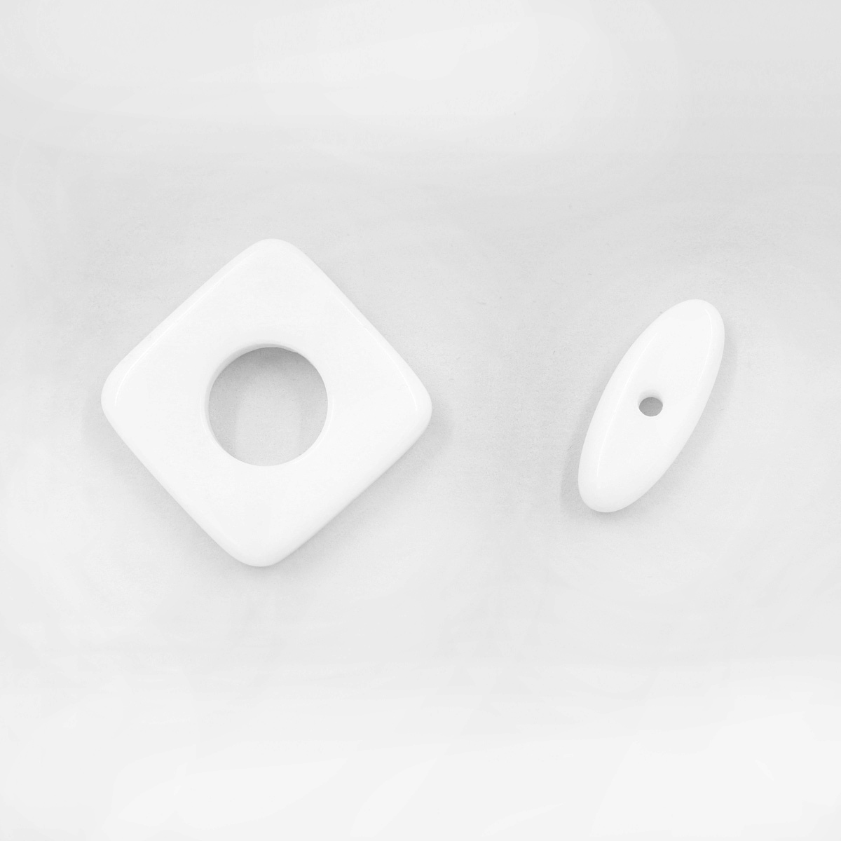White Agate square shape clasp size 22mm