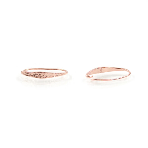 Sterling silver earrings with hook 22x4mm – Rose Color