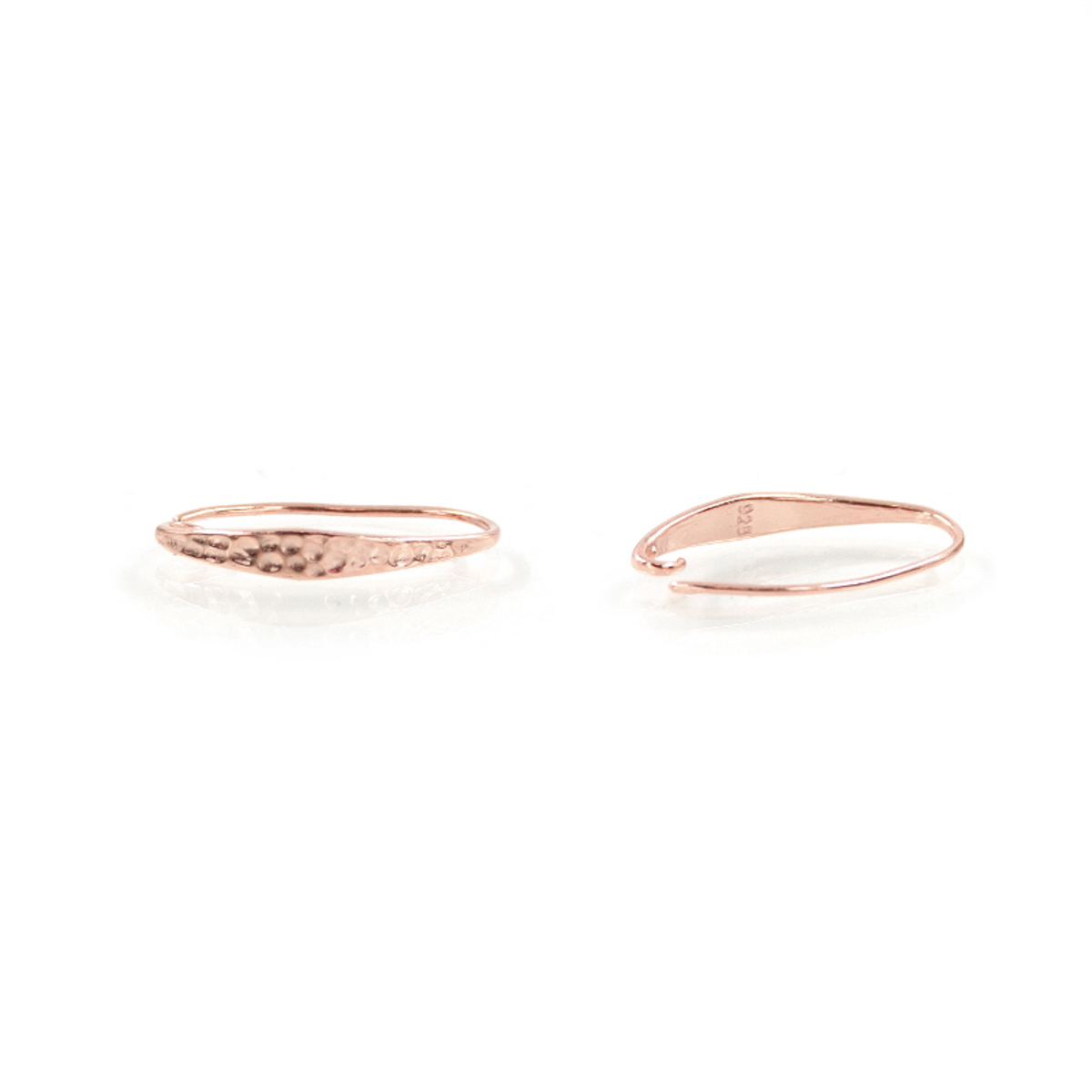 Sterling silver earrings with hook 22x4mm – Rose Color
