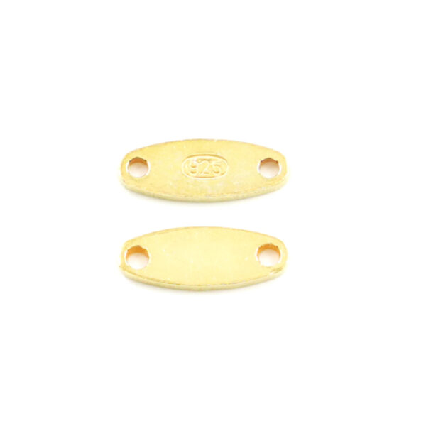 Sterling Silver 925 Mark oval shape double hole [Bags about 2,50gr] – Golden Color