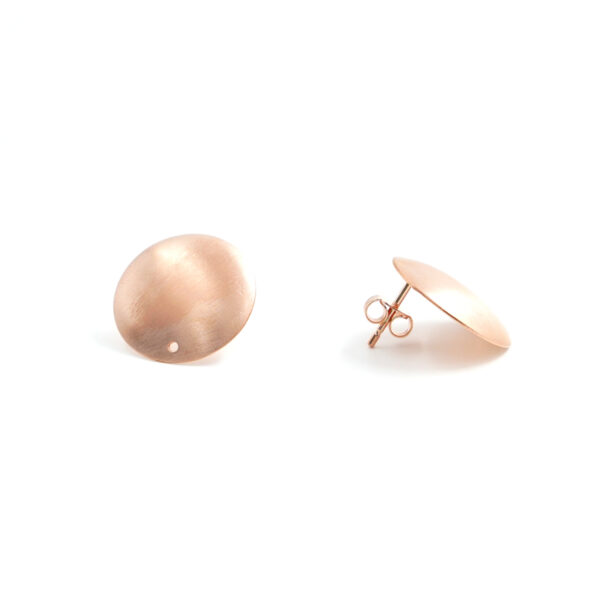 Sterling Silver earrings round cup size 17mm – Rose Color