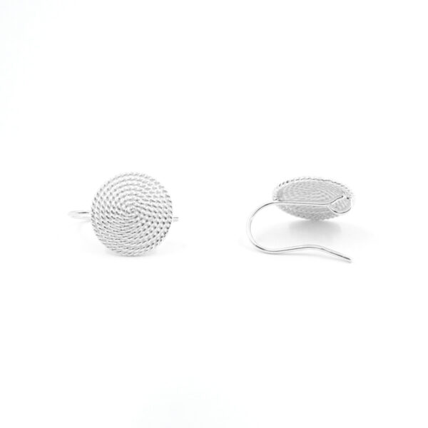 Sterling Silver earrings granulated round shape size 15mm – Silver Color