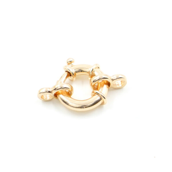 Sterling Silver spring ring clasp 12mm with hooks – Golden Color