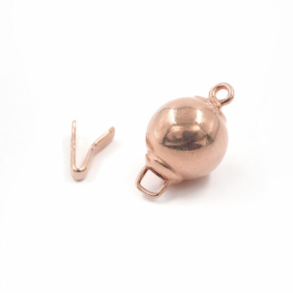 Sterling Silver clasp sphere shape size 6mm – Rose Color