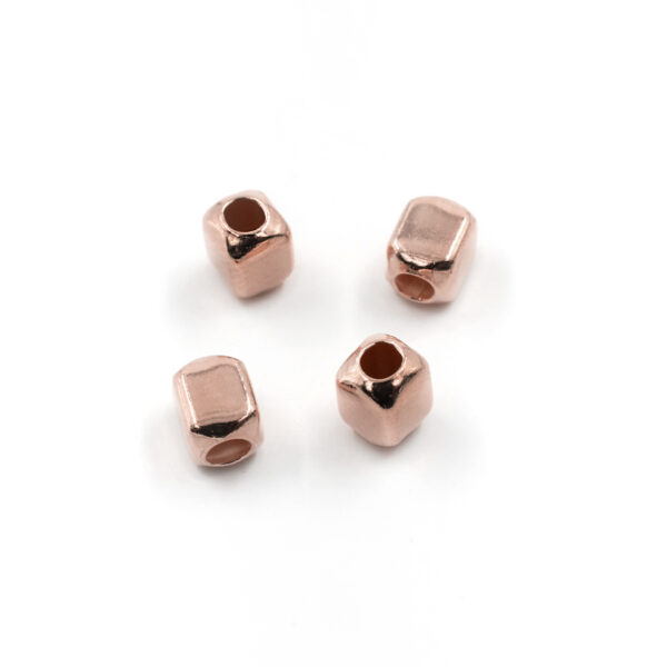 Sterling Silver spacer dice shape size 4mm – Bags about 5gr – Rose Color