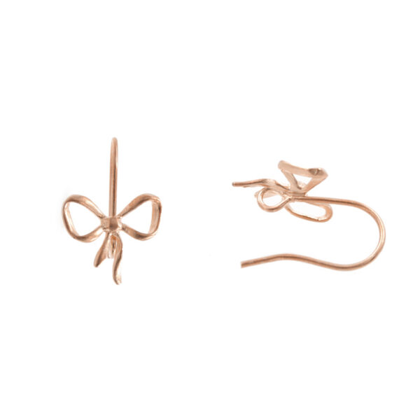 Sterling silver earrings ribbon shape – Rose Color