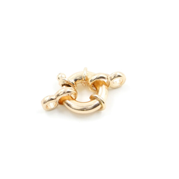 Sterling Silver spring ring clasp 10mm with hooks – Golden Color