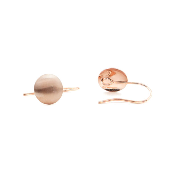Sterling silver frosted earrings round shape size 11mm – Rose Color