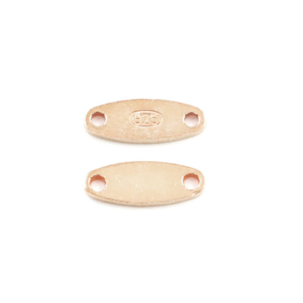 Sterling Silver 925 Mark oval shape double hole [Bags about 2,50gr] – Rose Color