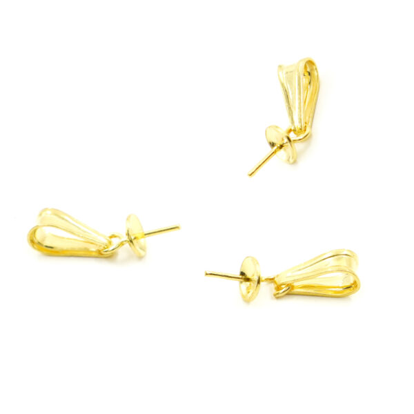 Sterling silver hook for pendant with pin [Bags about 5pcs] – Golden Color