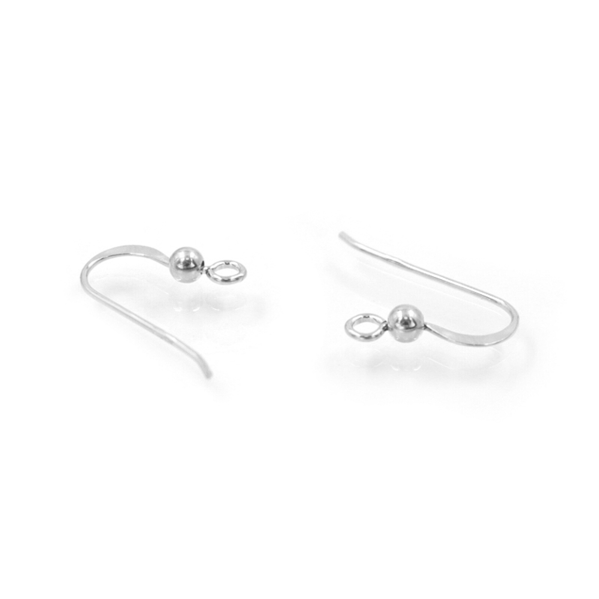Sterling silver earrings fishhook shape size 20mm