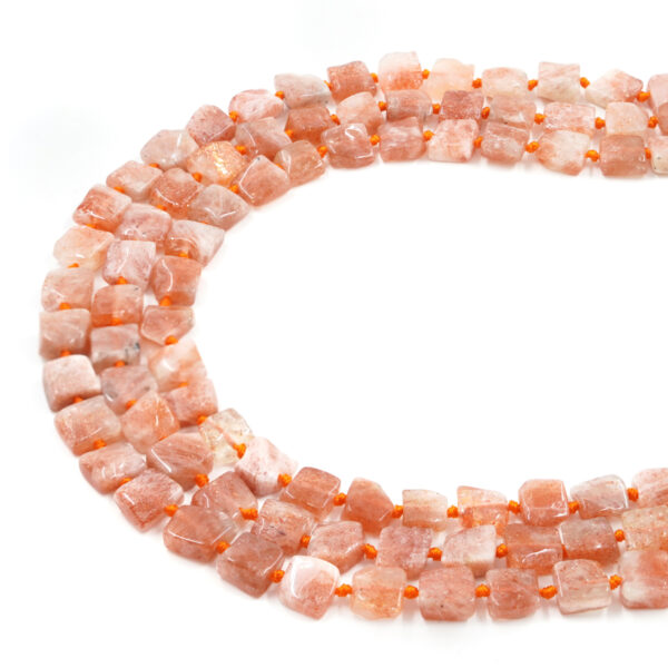 Sunstone strands irregular flat square shape size ~10mm