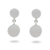 Sterling Silver Earrings with white agate disk