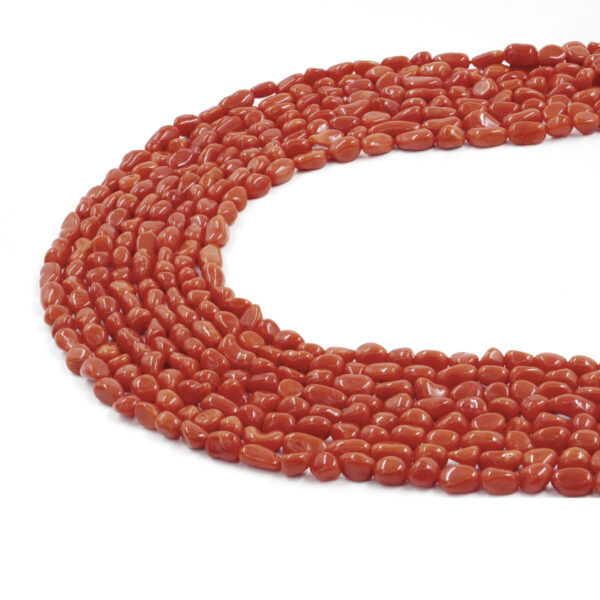 Mediterranean coral strands tumbles shape 5x4mm and 8x5mm