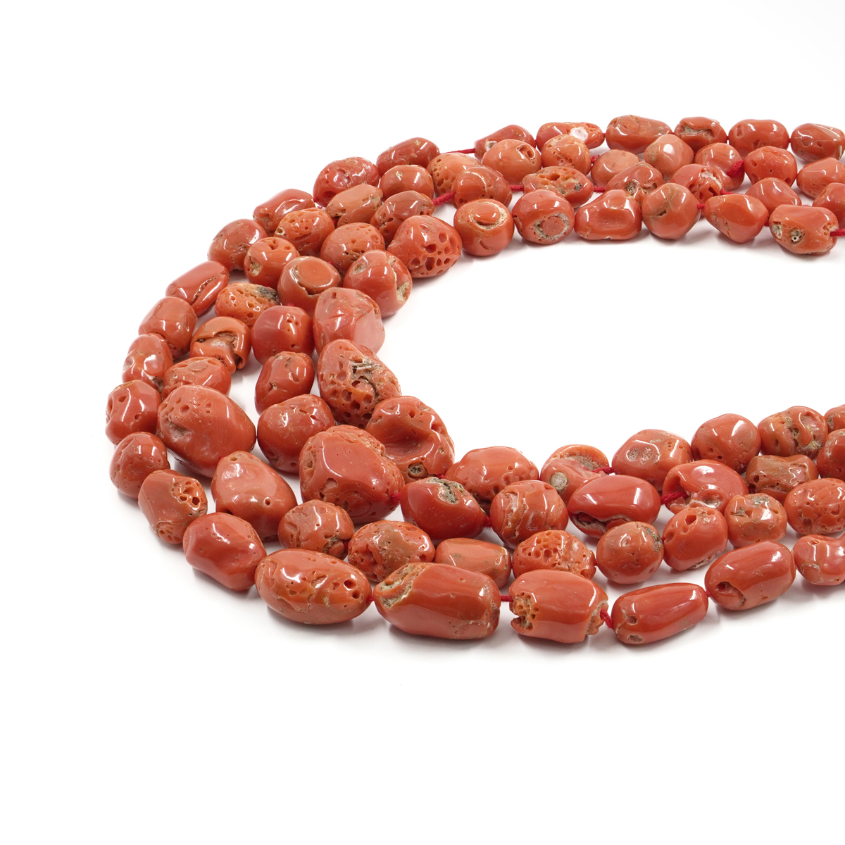 Mediterranean coral strands gradation tumbles shape
