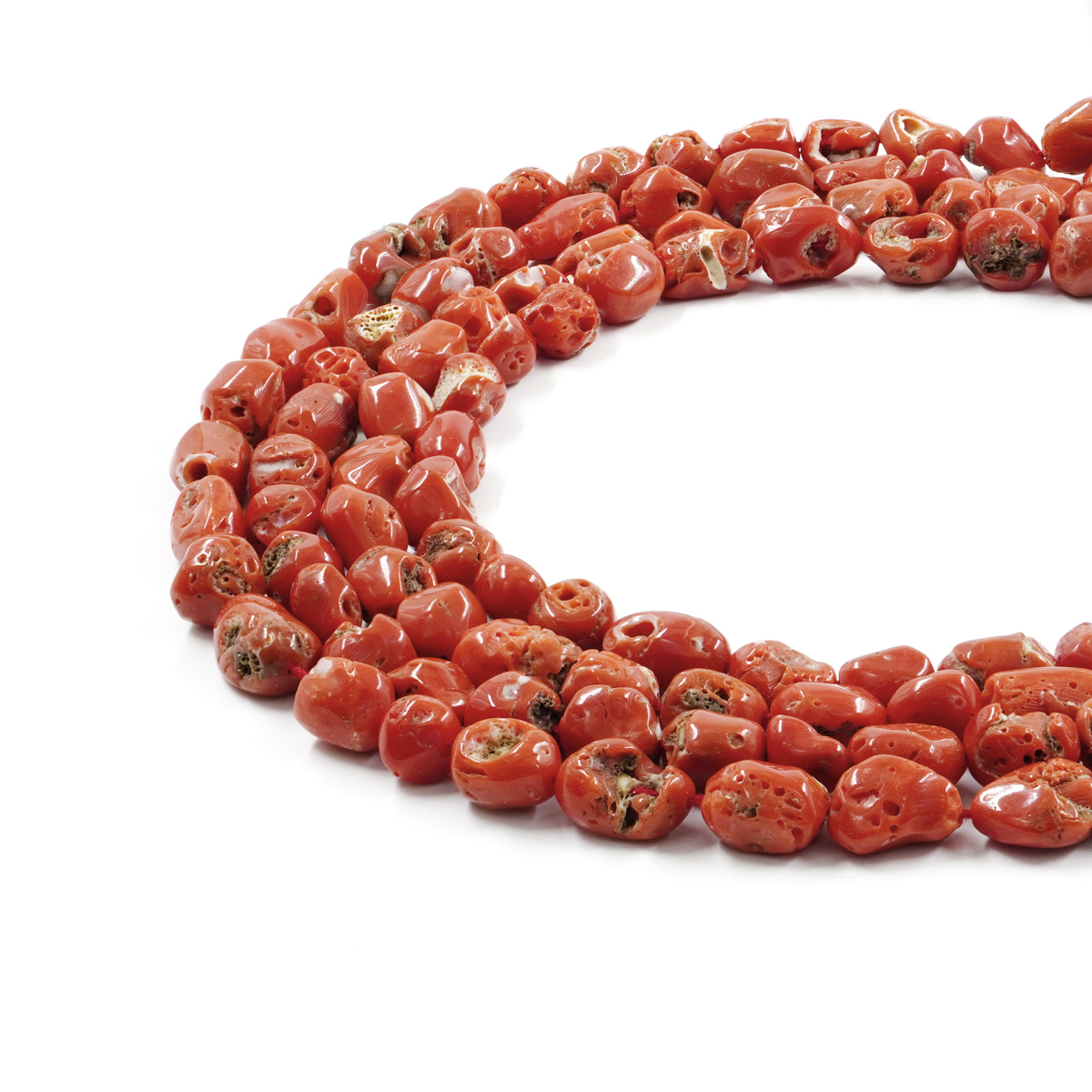 Mediterranean coral strands tumbles shape ~10x8mm