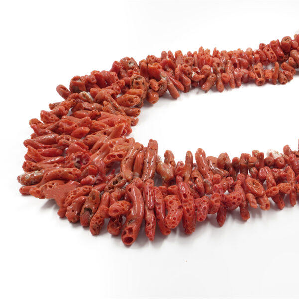 Mediterranean coral strands raw cupolini shape – Second Quality