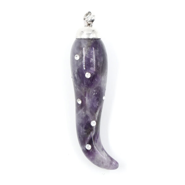 Sterling Silver Pendant with horn amethyst and zircons