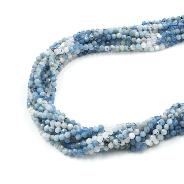 Aquamarine strands faceted round shape size 4mm – Multicolor