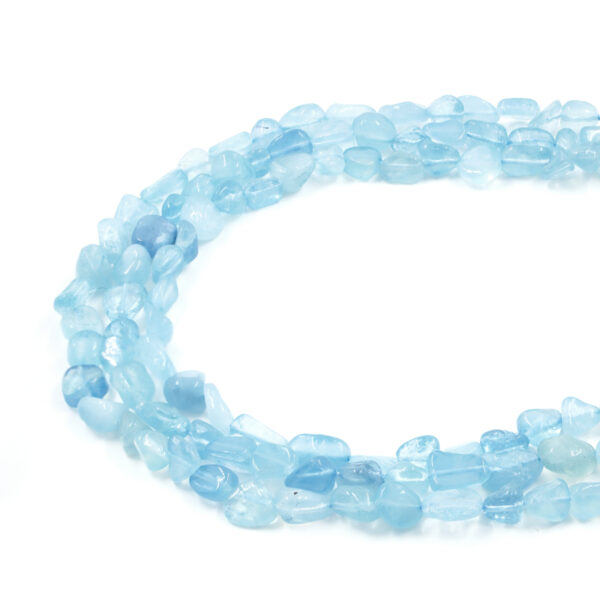 Aquamarine strands tumbles shape size ~10x8mm