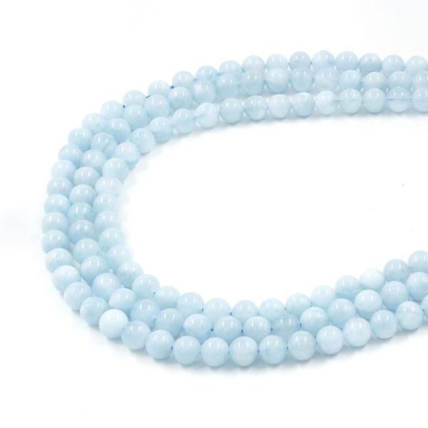 Aquamarine strands round shape size 6mm to 9mm – A Quality