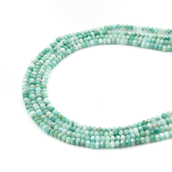 Amazonite strands faceted washer shape size 4x3mm