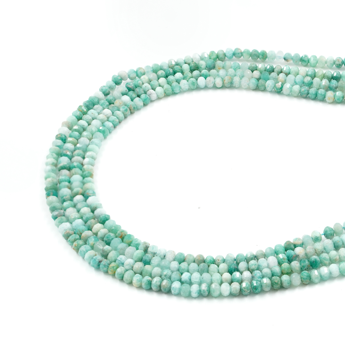 Amazonite strands faceted washer shape size 4x3mm