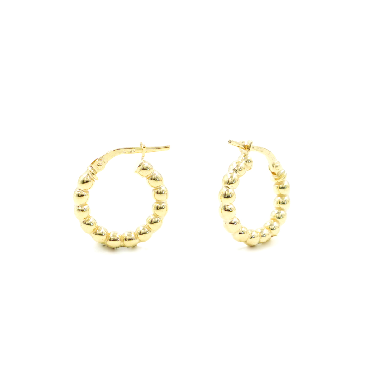 Orecchini cerchio a pallini in argento a baionetta 16mm – Dorato