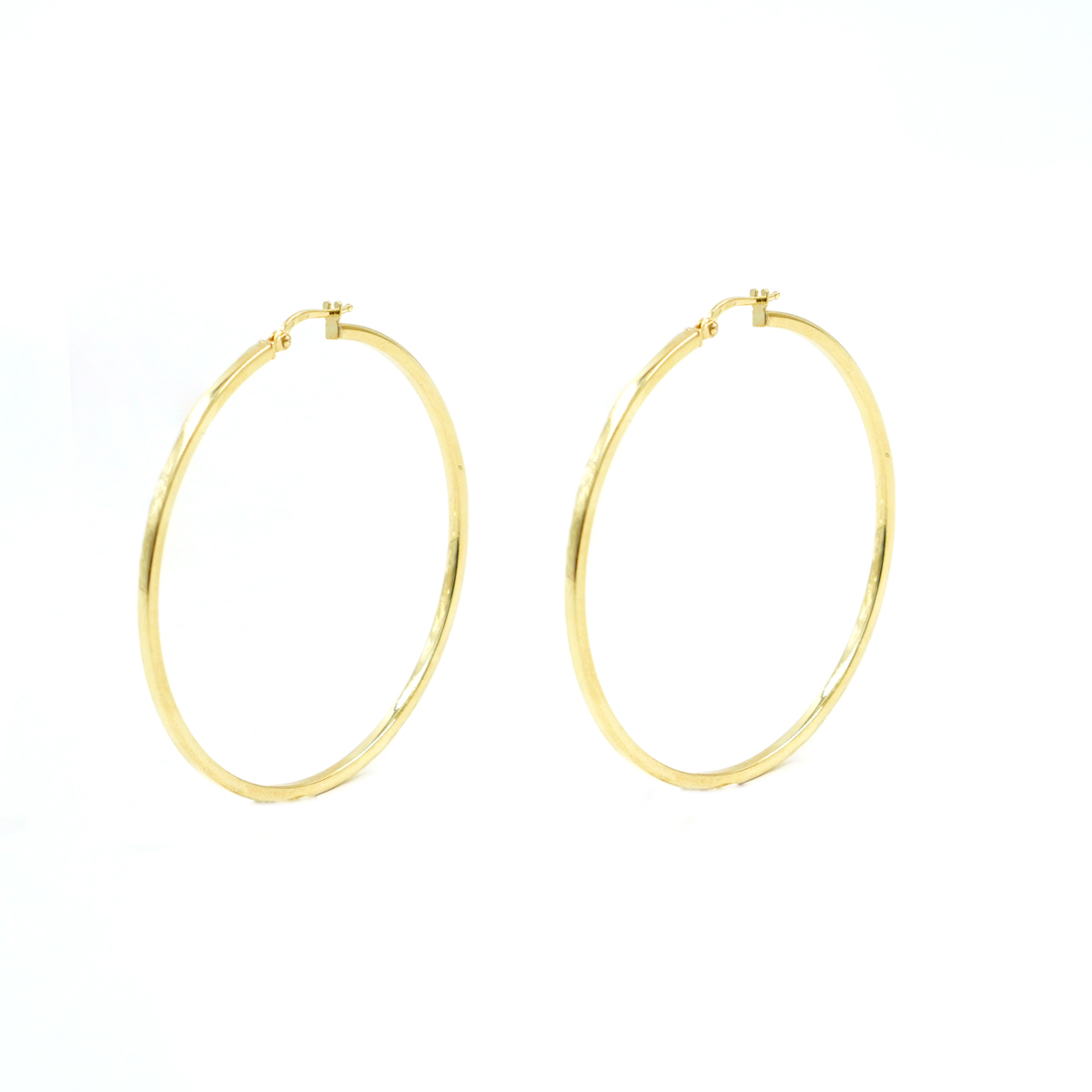 Orecchini cerchio in argento a baionetta 56mm – Dorato