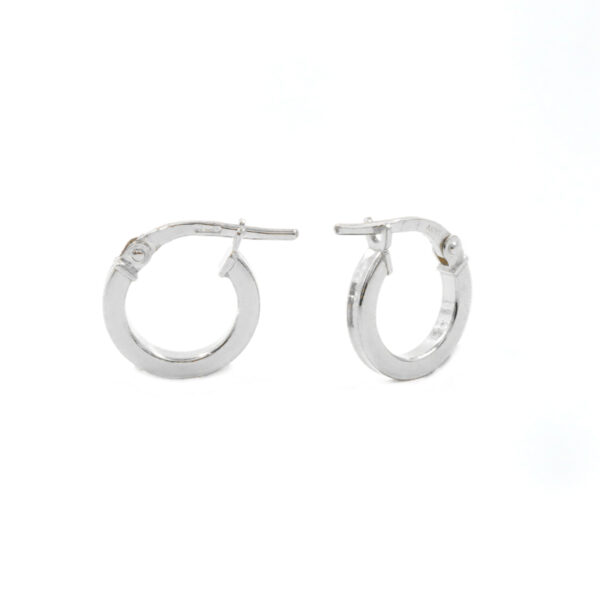 Orecchini cerchio in argento a baionetta 12mm – Rodiato