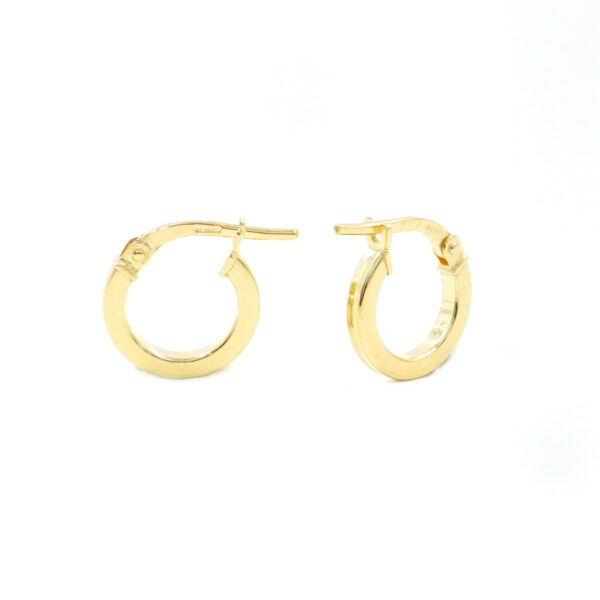 Orecchini cerchio in argento a baionetta 12mm – Dorato