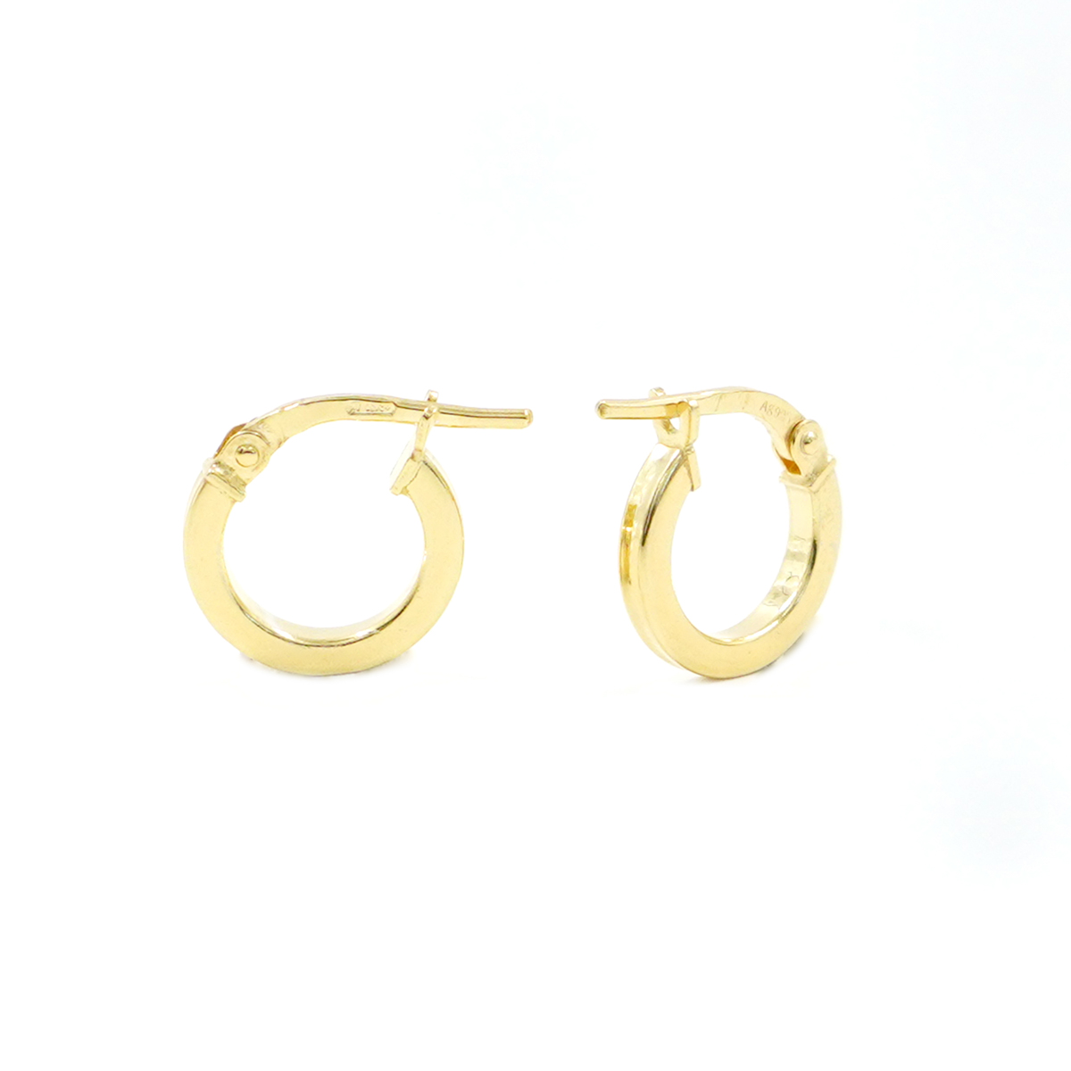 Orecchini cerchio in argento a baionetta 12mm – Dorato