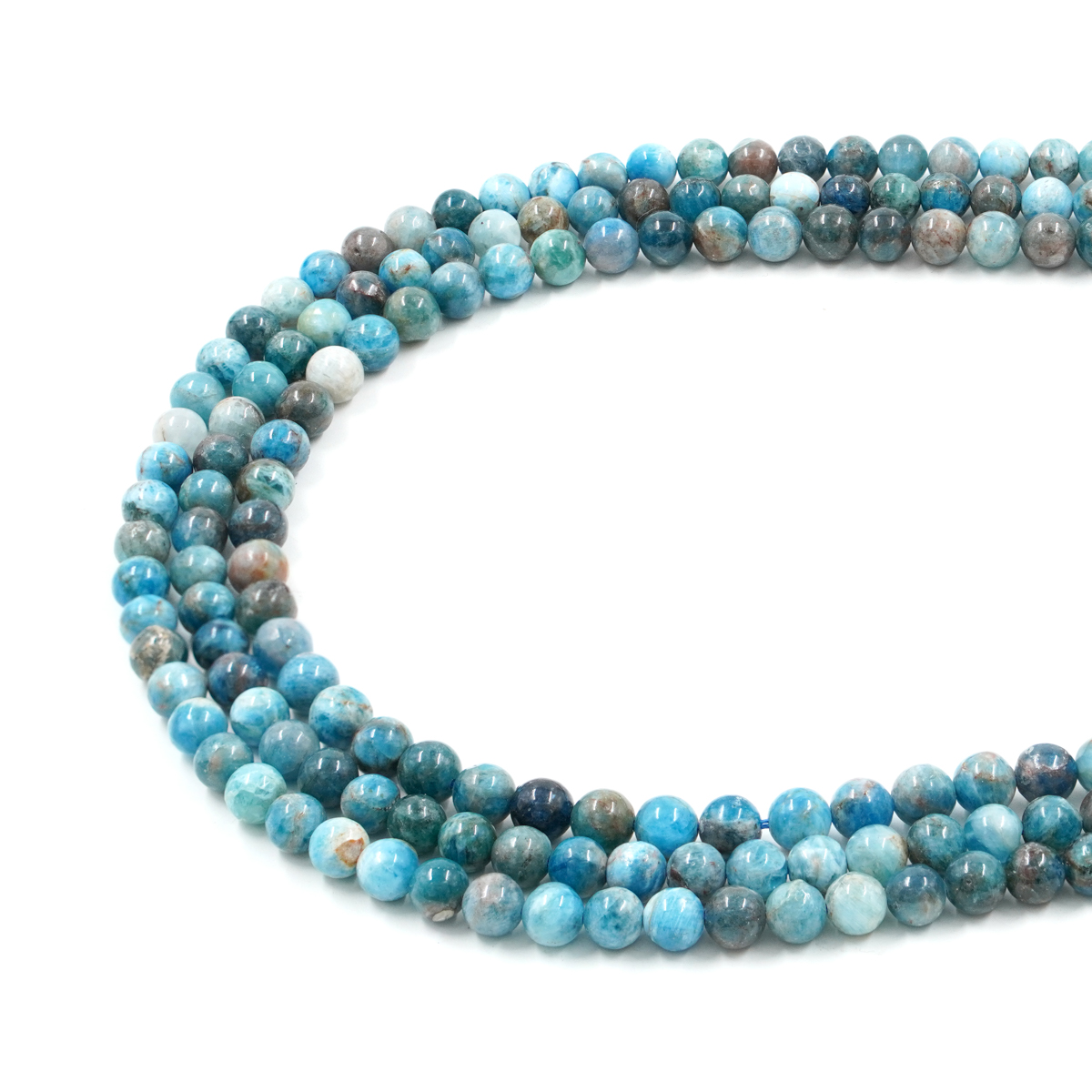 Apatite strands round shape size 6mm – Quality AB