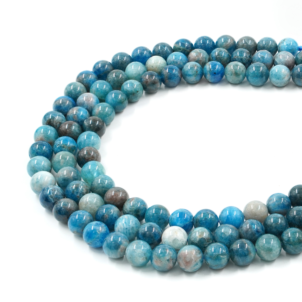 Apatite strands round shape size 10mm – Quality AB