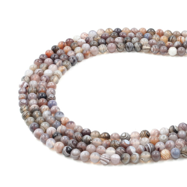 Botswana Agate strands round shape size 6mm